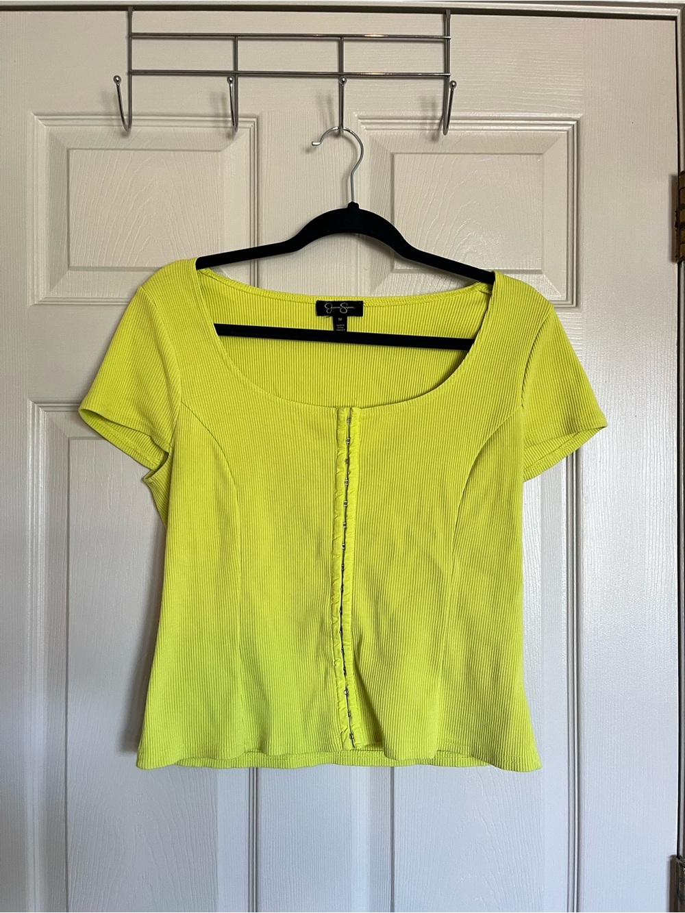 Jessica Simpson Neon Lime Scoop Neck Short Sleeve Top